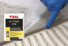 New BAL XL Floor One is an improved thick bed floor adhesive
