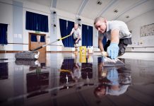 F Ball provides moisture management for wood flooring installations